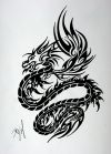 tribal black dragon tats 
